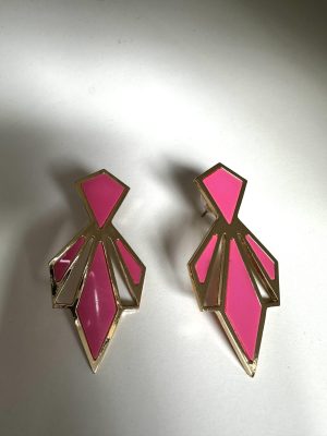 Pendiente combinado rosa y dorado 9,95€