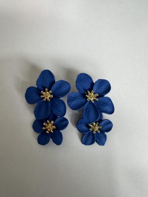 Pendiente flor doble Azul 9,95€